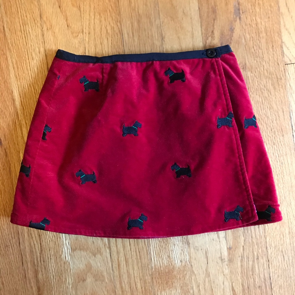 Lilly Pulitzer Red Velvet Scottie Wrap Skirt